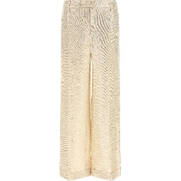 Gold Linen Casual Pants