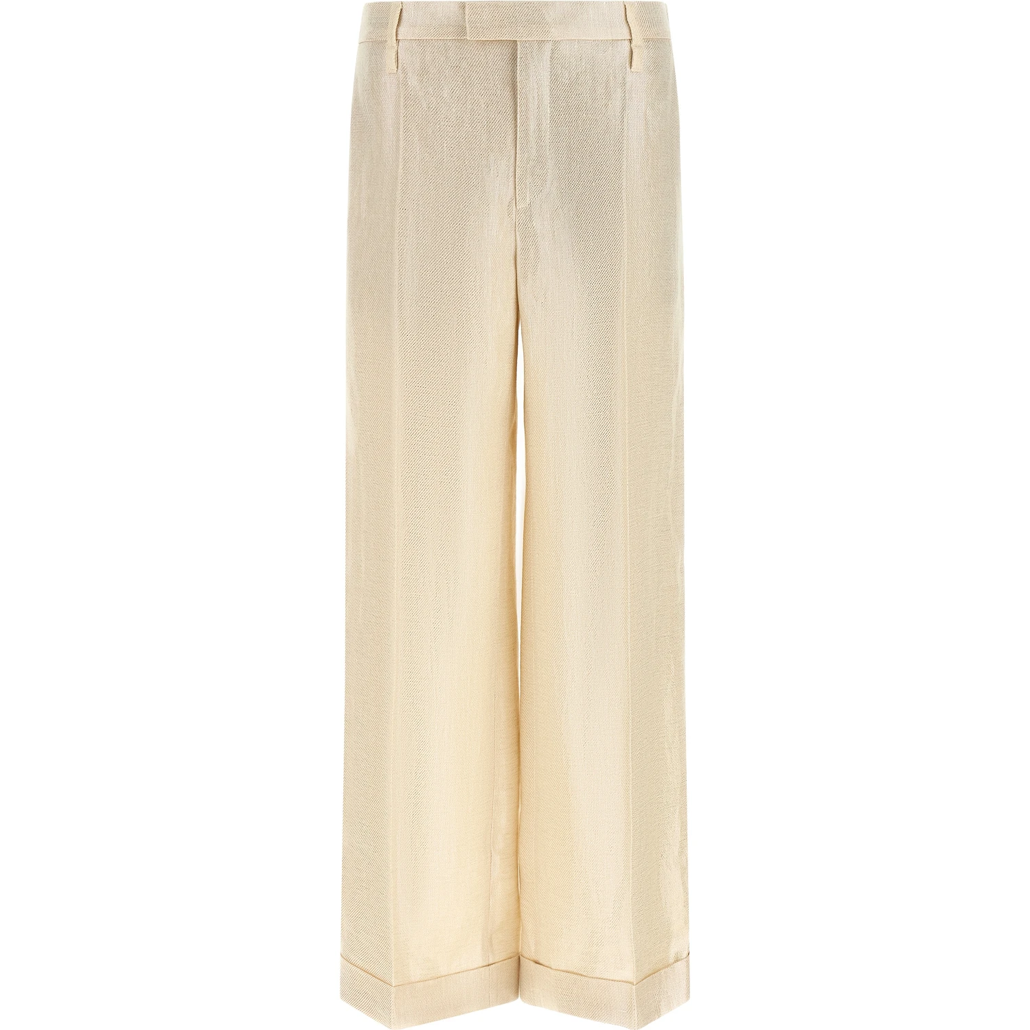 Gold Linen Casual Pants