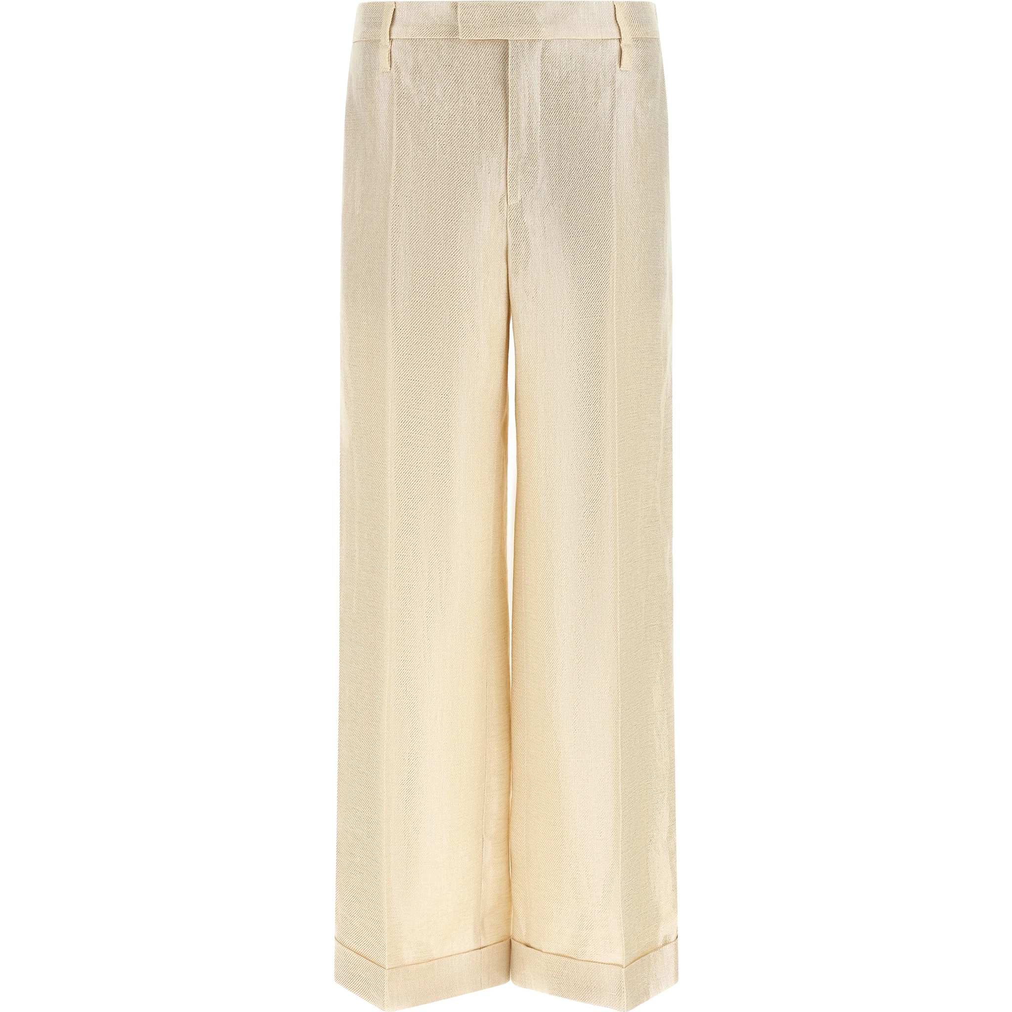 Gold Linen Casual Pants