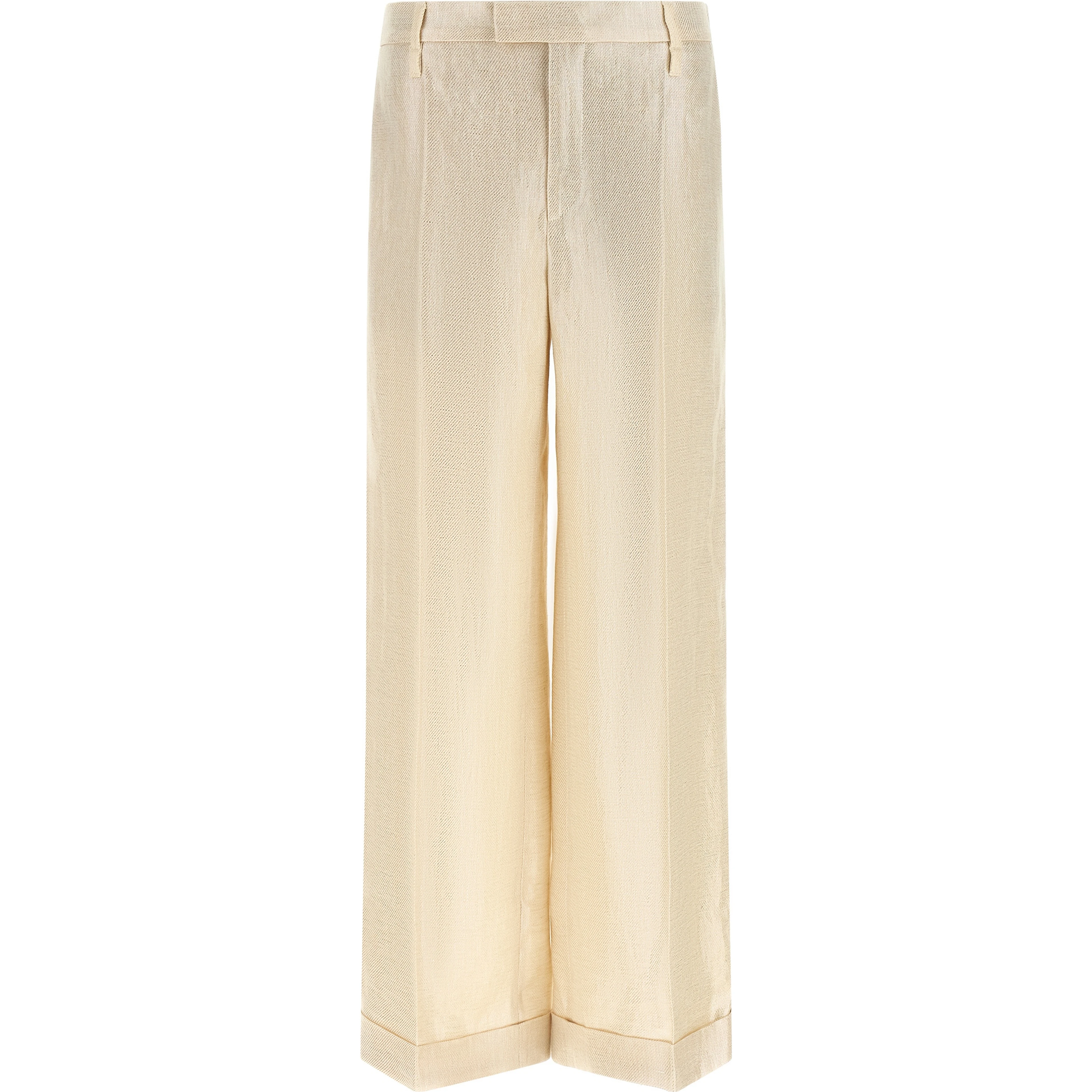 Gold Linen Casual Pants