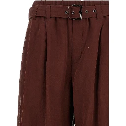 Bordeaux Cotton Flared Pants