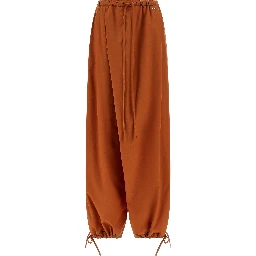 Orange Cotton Casual Pants