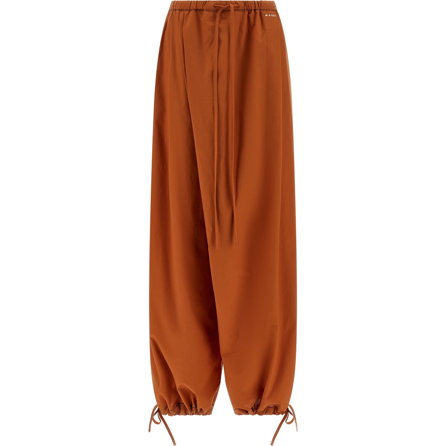 Orange Cotton Casual Pants