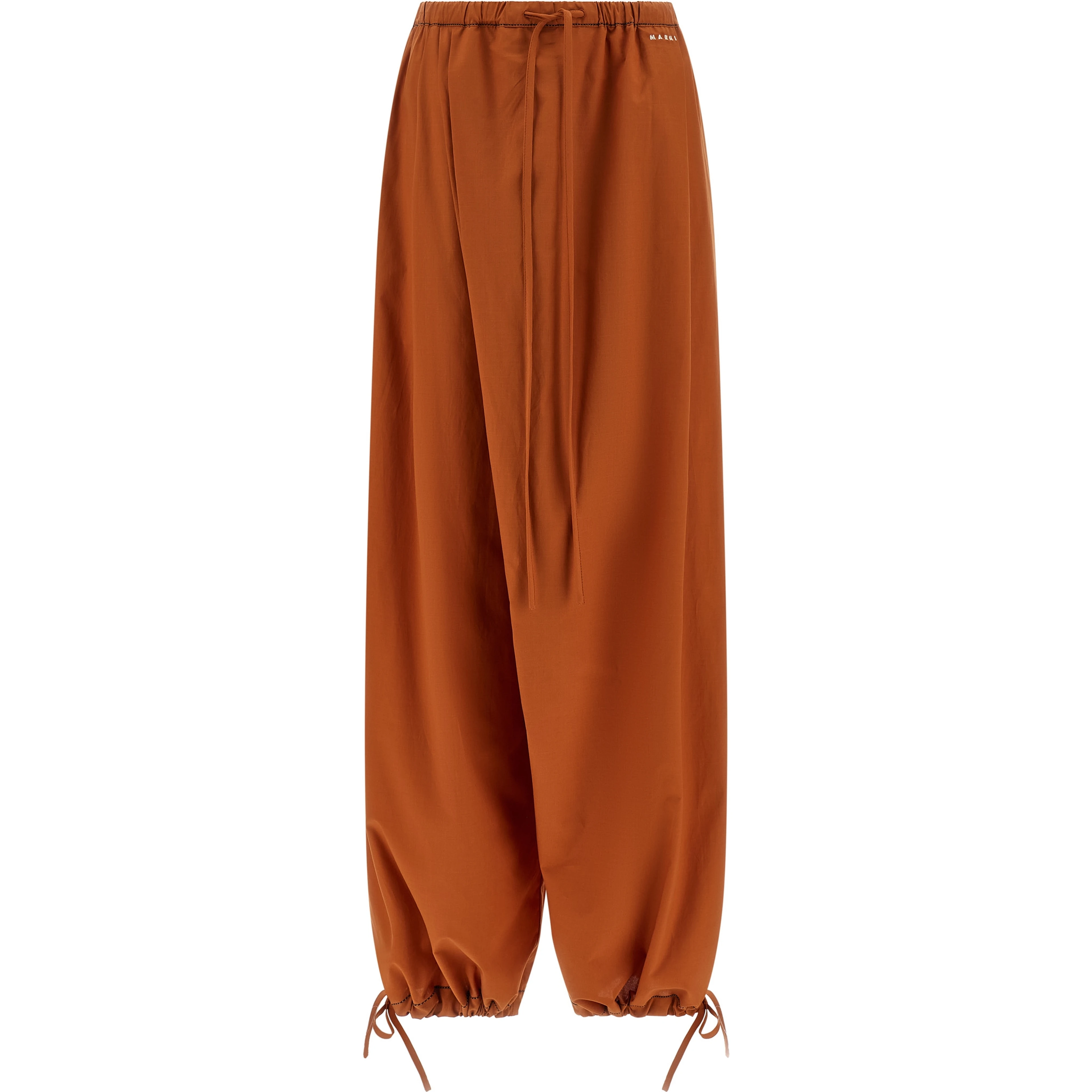 Orange Cotton Casual Pants