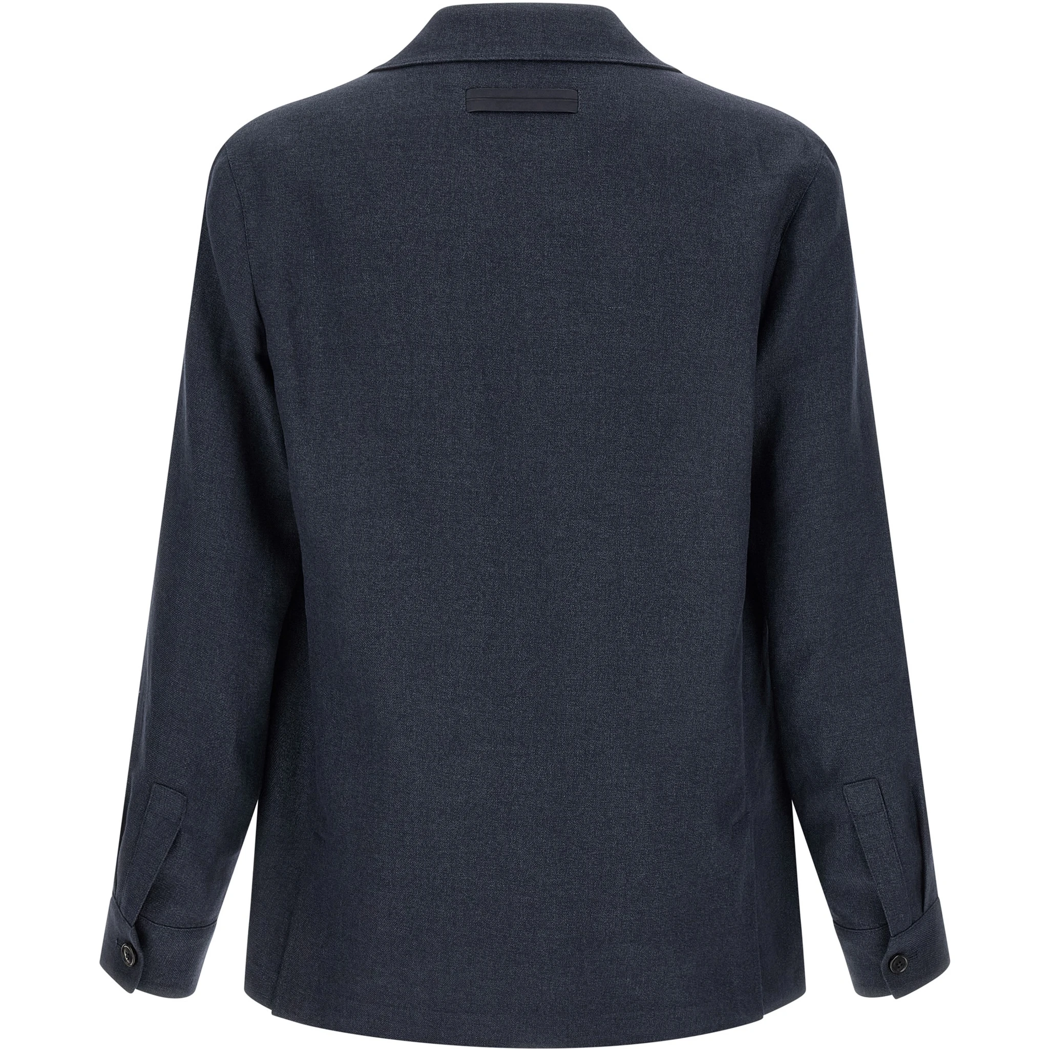 Blue Linen Full-Length Jacket