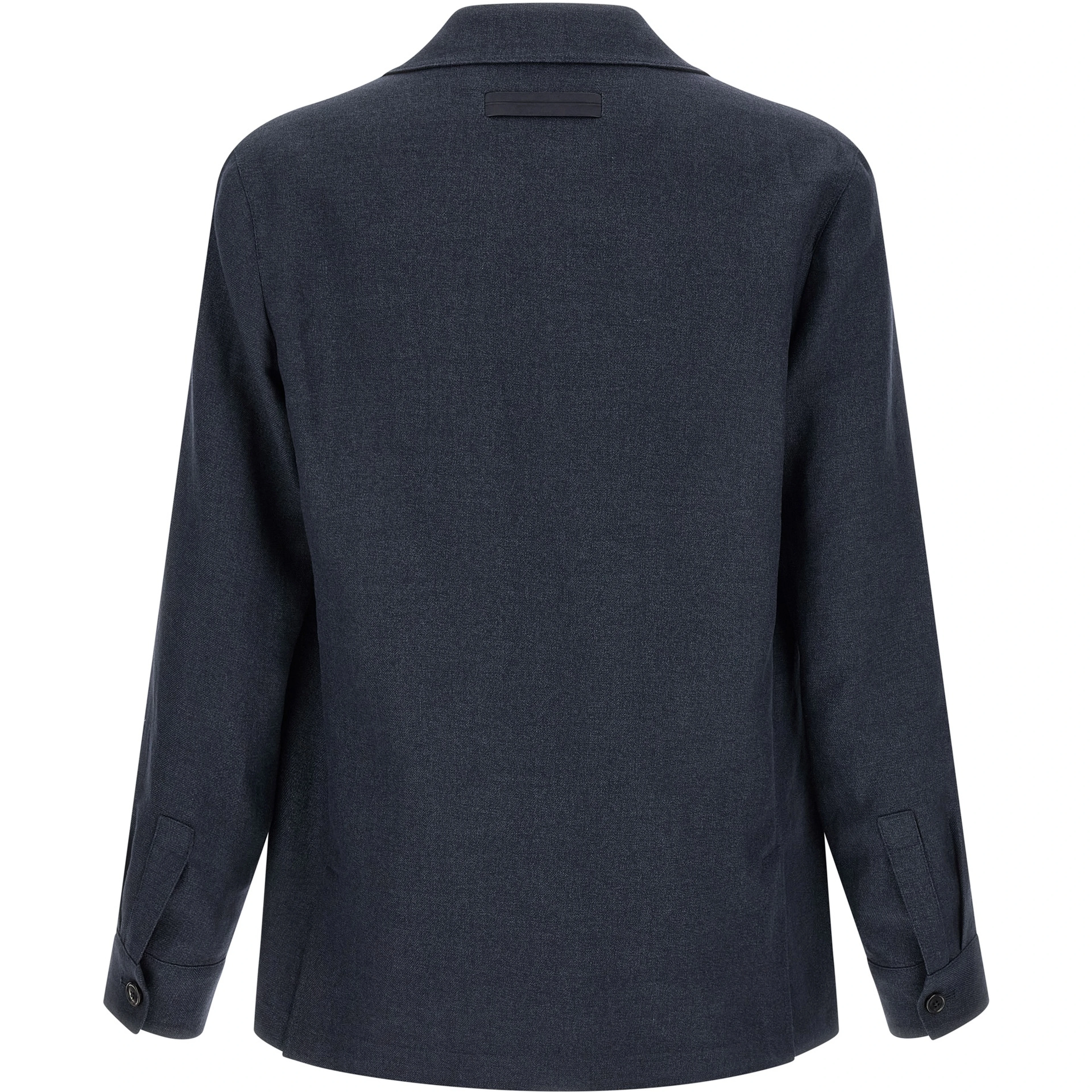 Blue Linen Full-Length Jacket