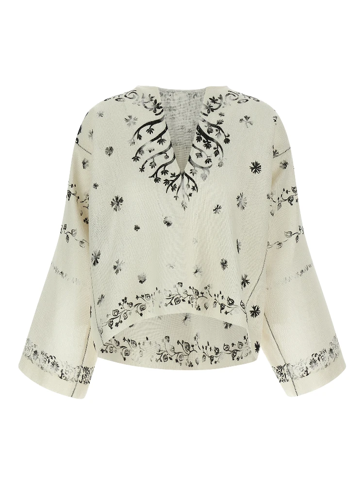 Bicolor Linen Blouse