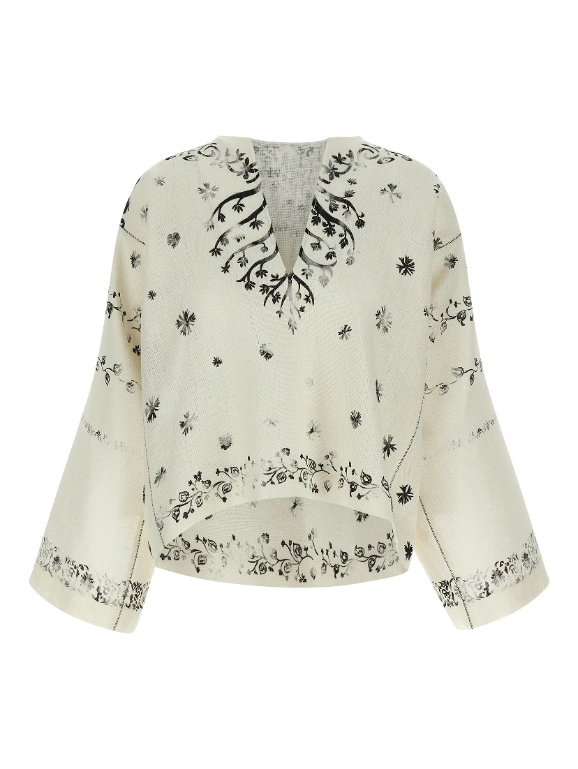 Bicolor Linen Blouse