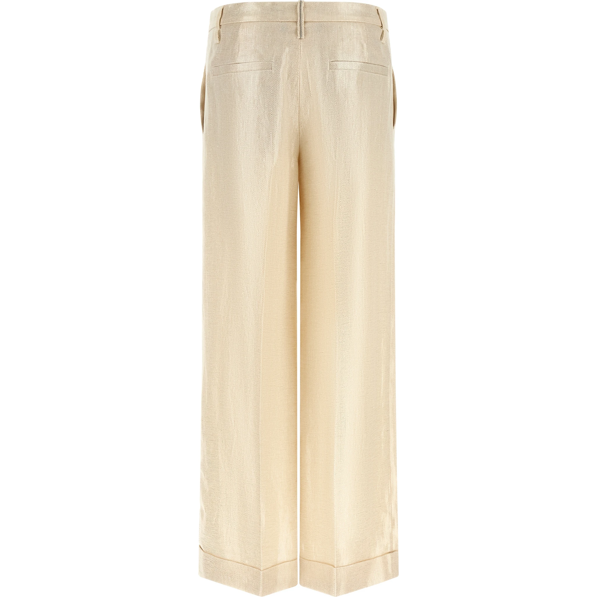 Gold Linen Casual Pants