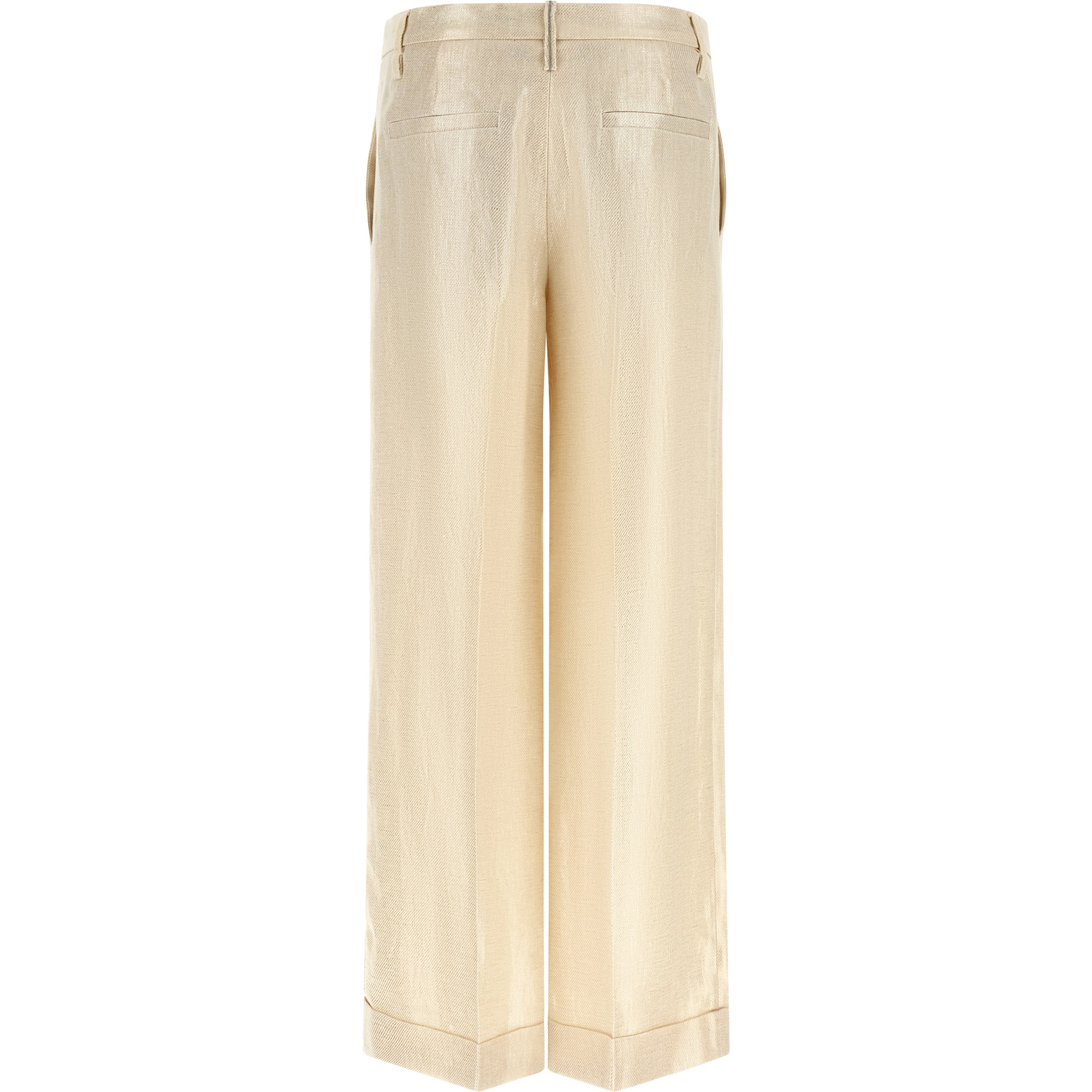 Gold Linen Casual Pants