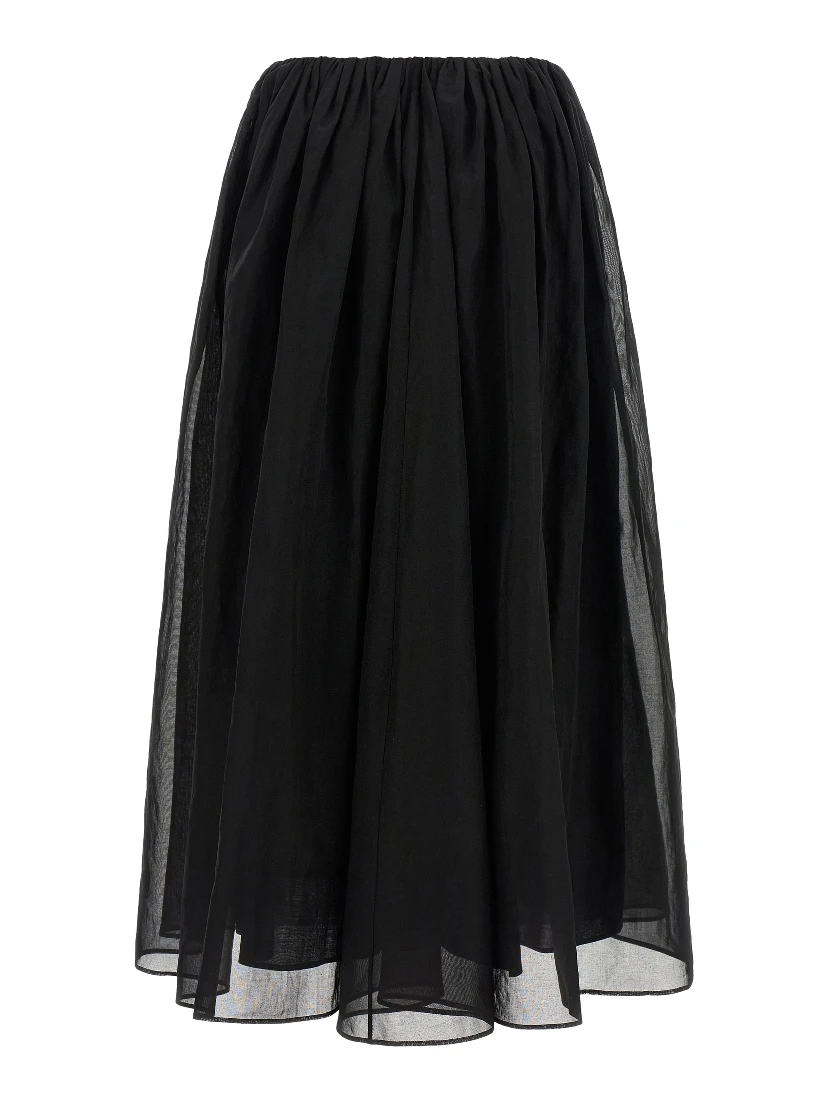 Black Cotton Mini Skirt