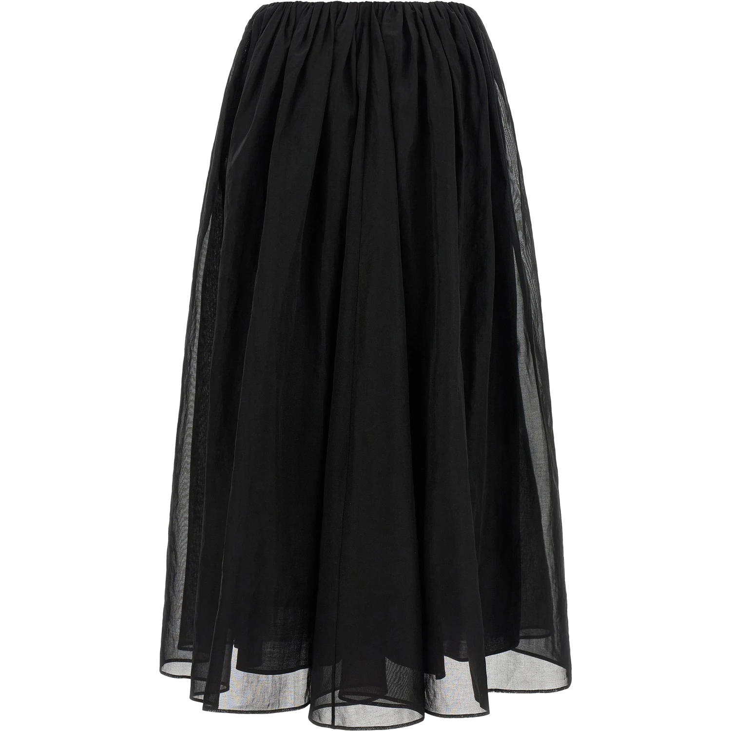 Black Cotton Mini Skirt