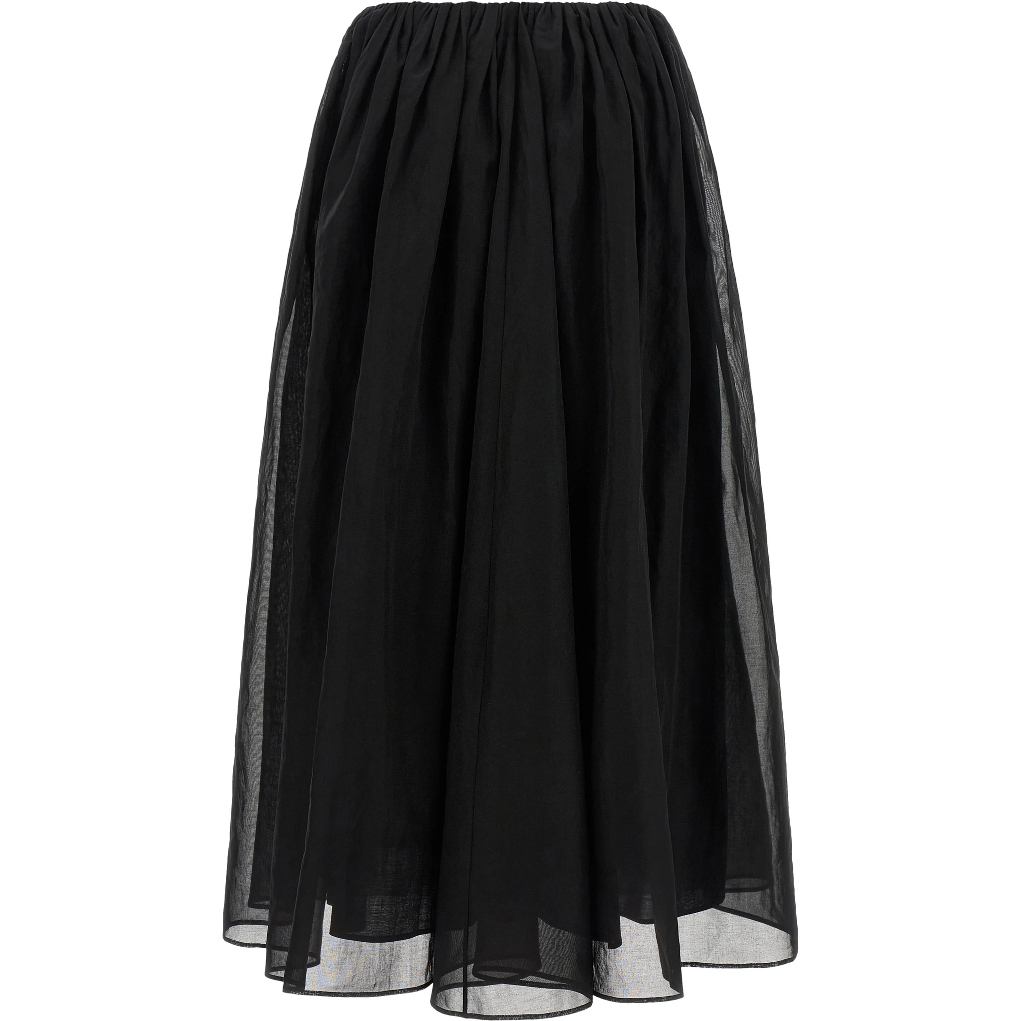 Black Cotton Mini Skirt