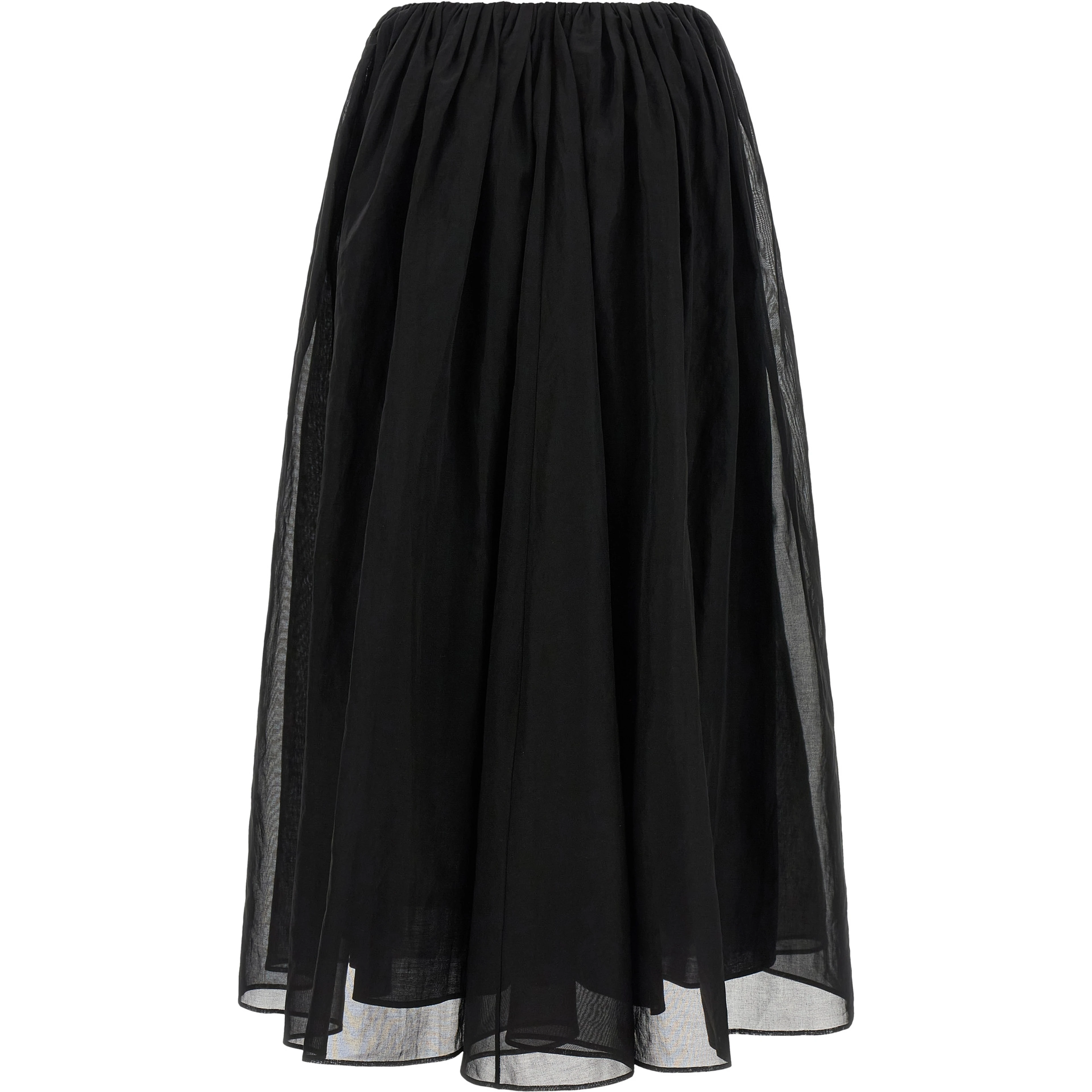 Black Cotton Mini Skirt