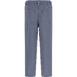 Blue Viscose Casual Pants
