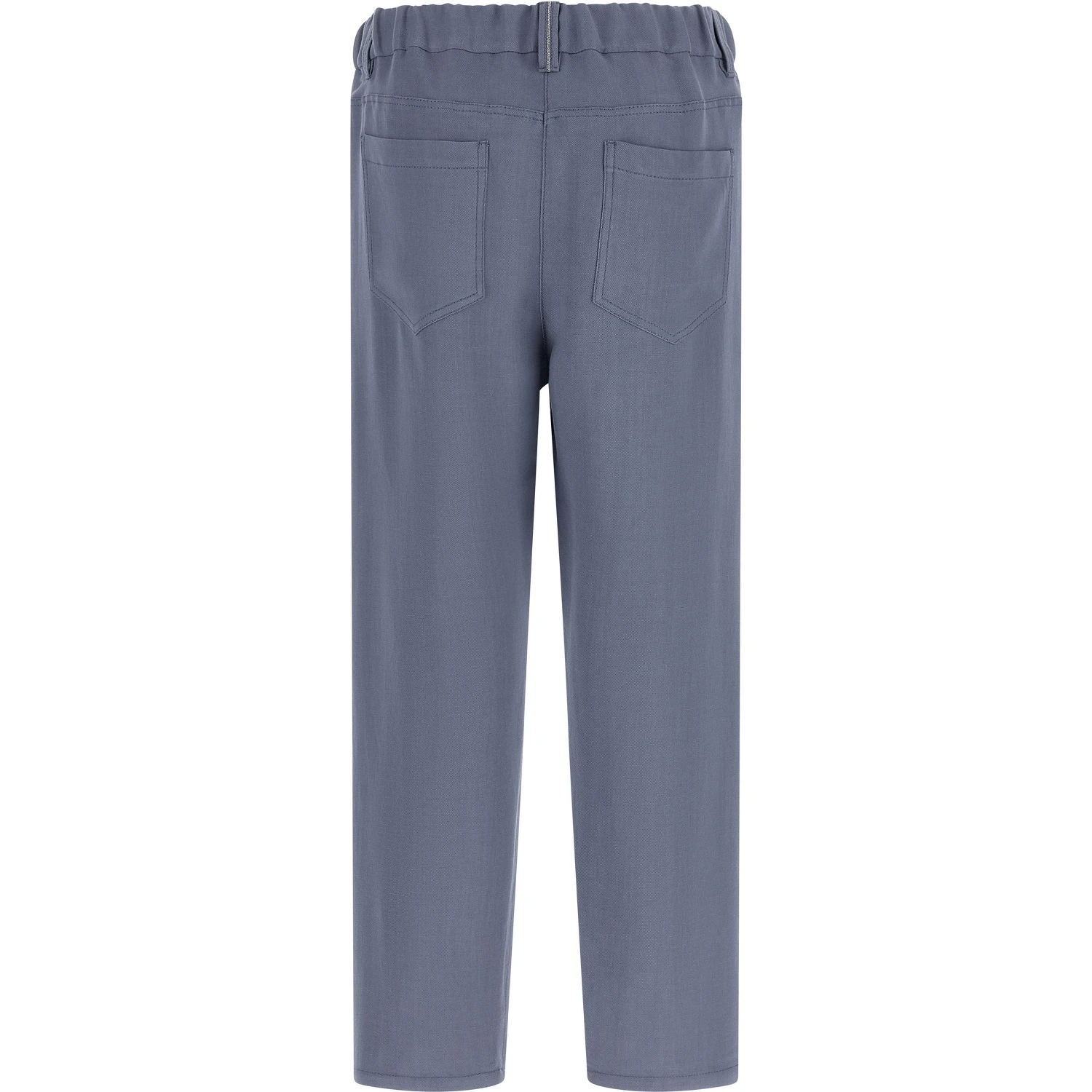 Blue Viscose Casual Pants