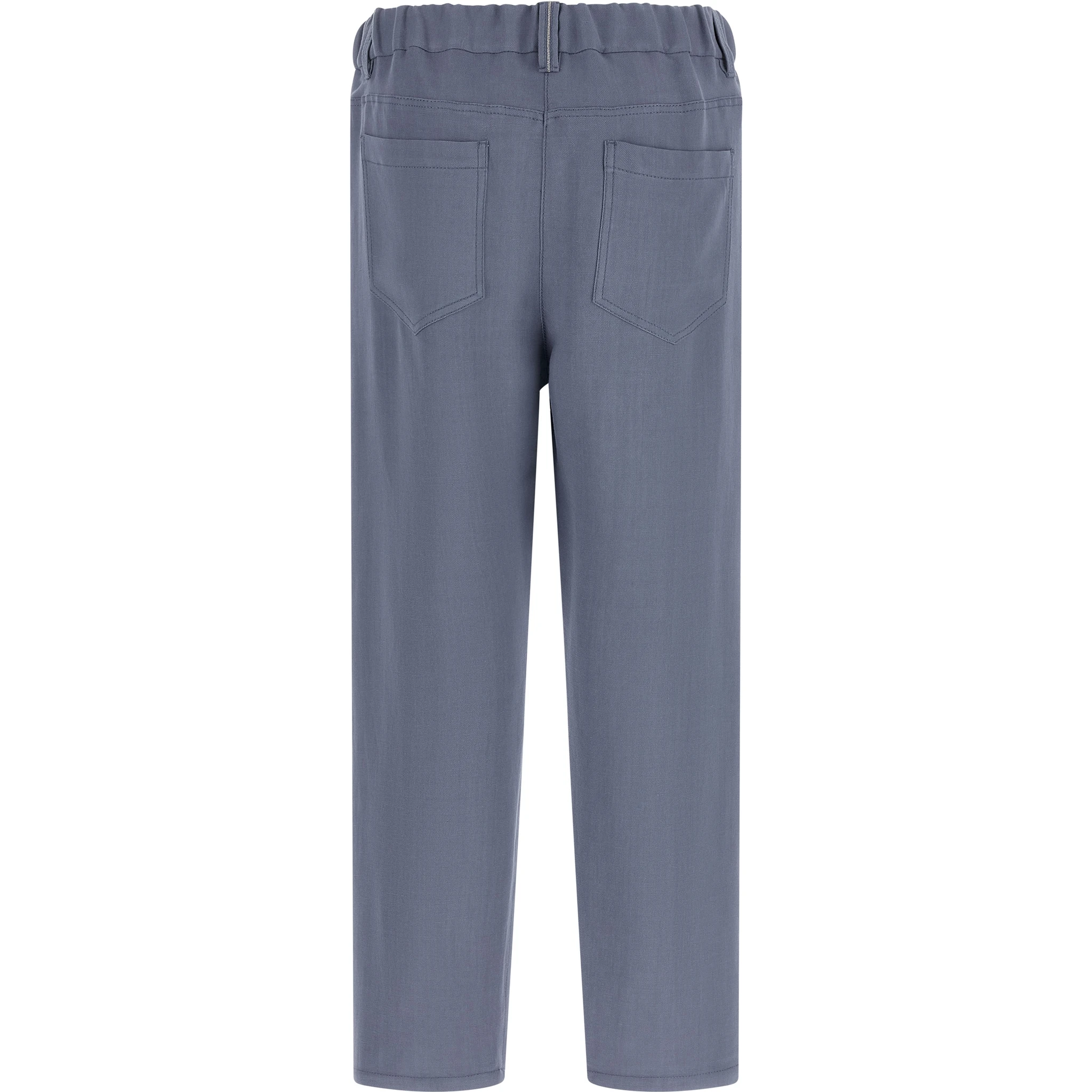 Blue Viscose Casual Pants