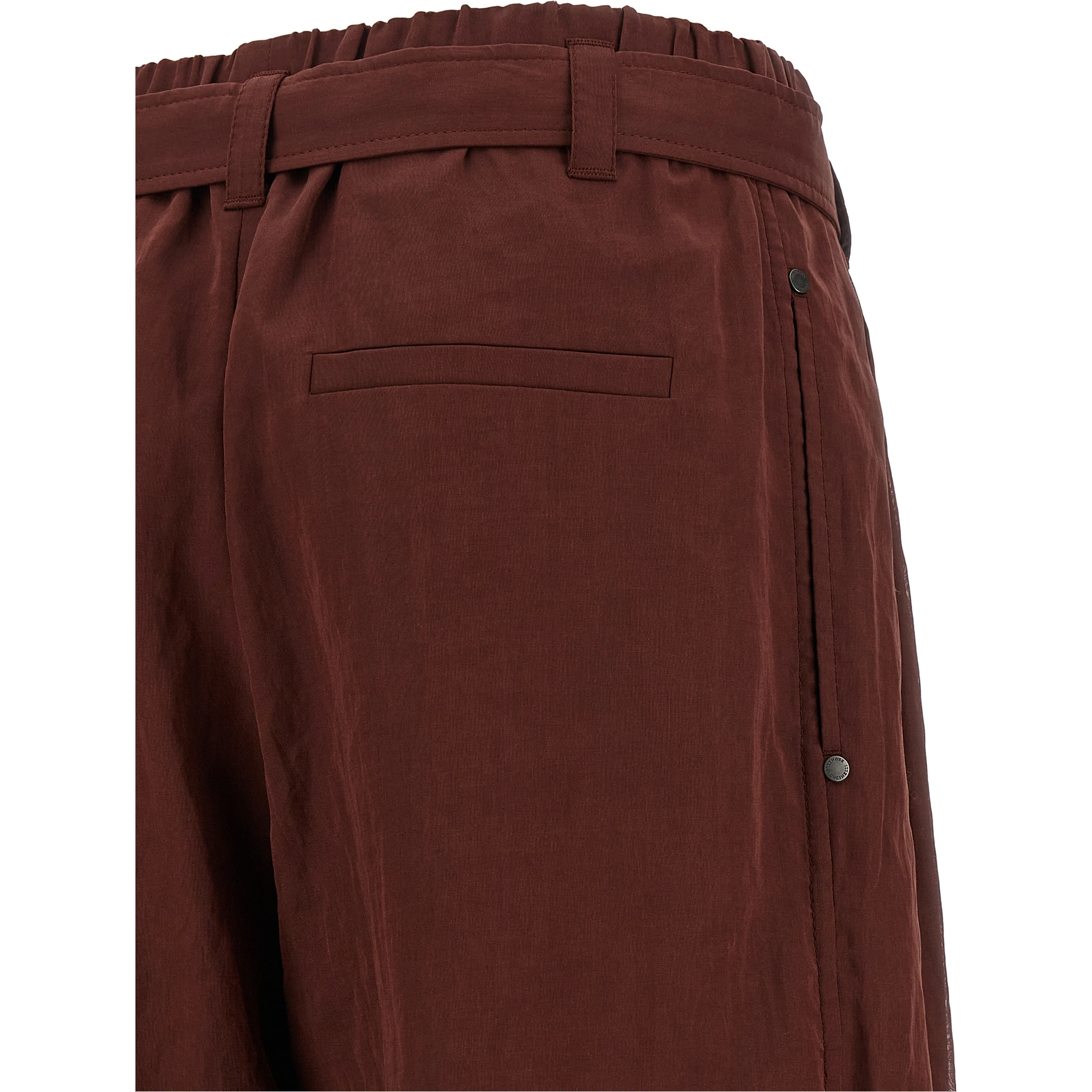 Bordeaux Cotton Flared Pants
