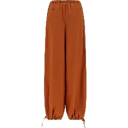 Orange Cotton Casual Pants