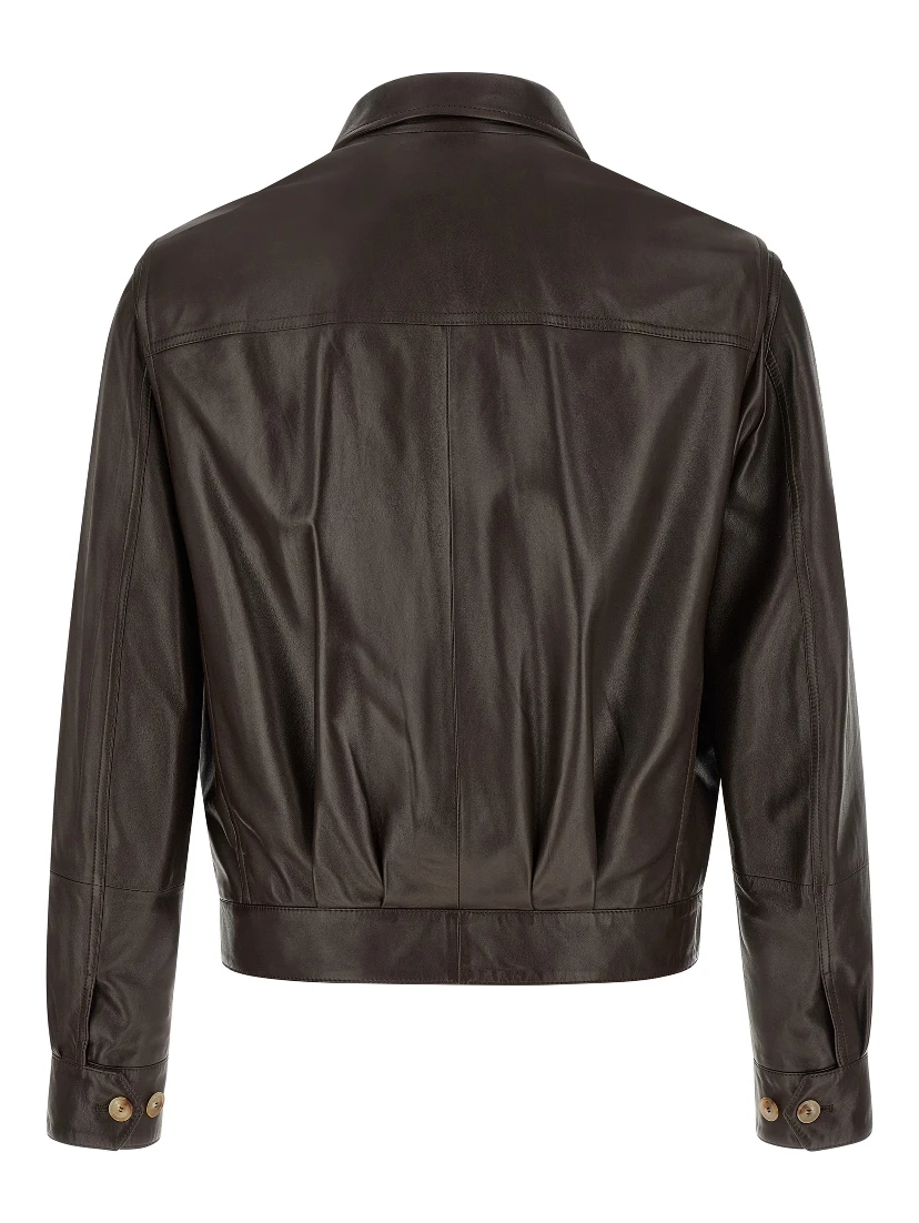 Brown Lamb Leather Leather Jacket