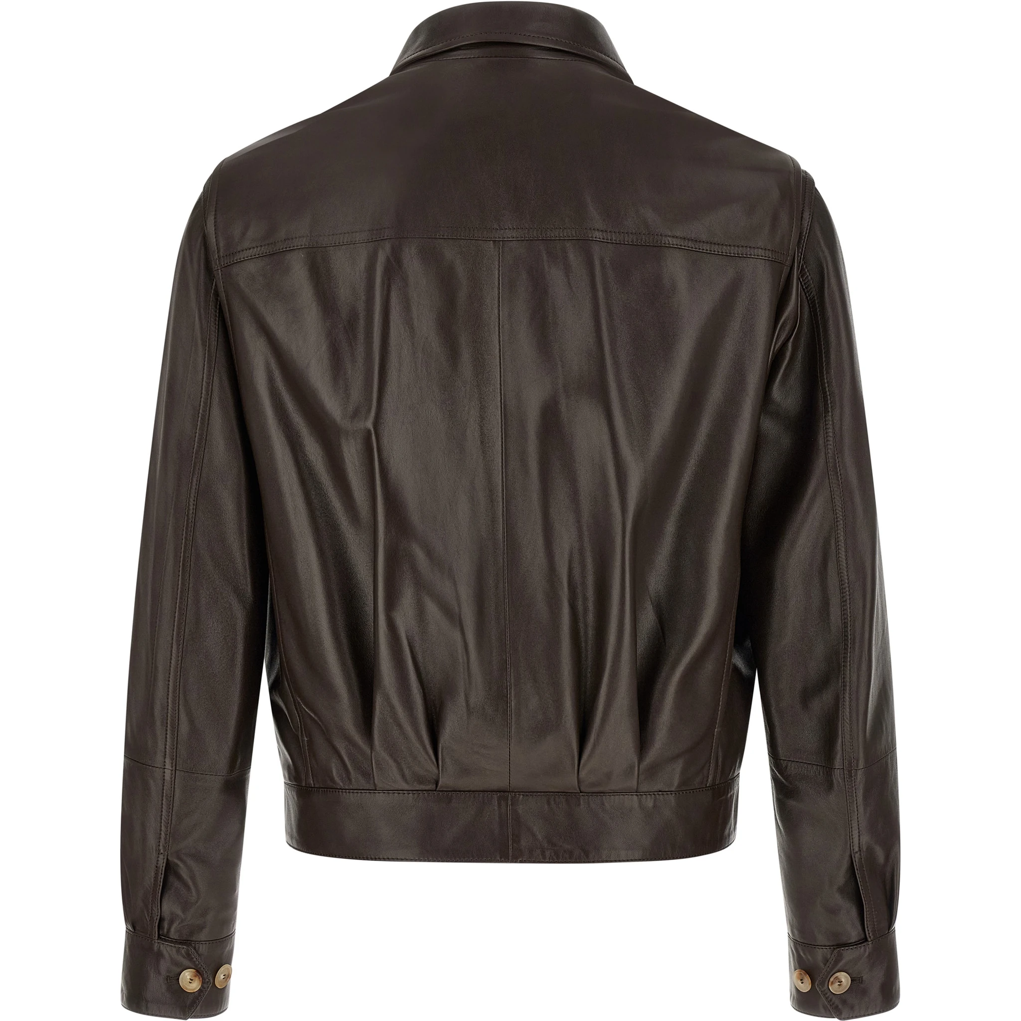 Brown Lamb Leather Leather Jacket