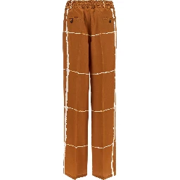 Brown Silk Casual Pants