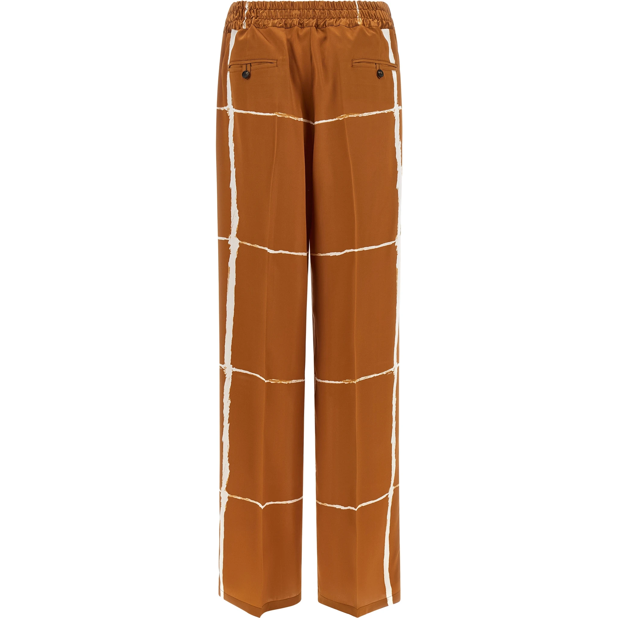 Brown Silk Casual Pants