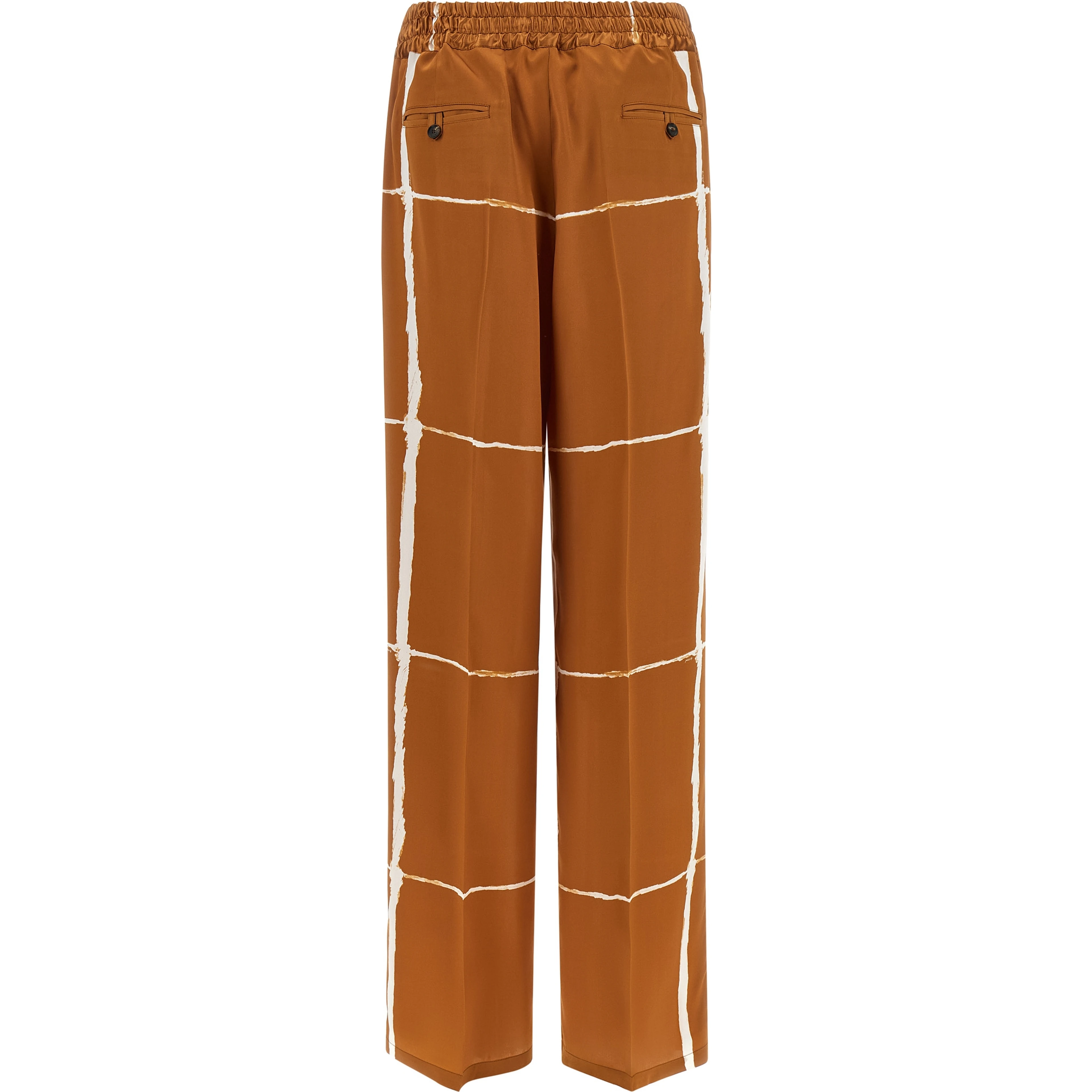 Brown Silk Casual Pants