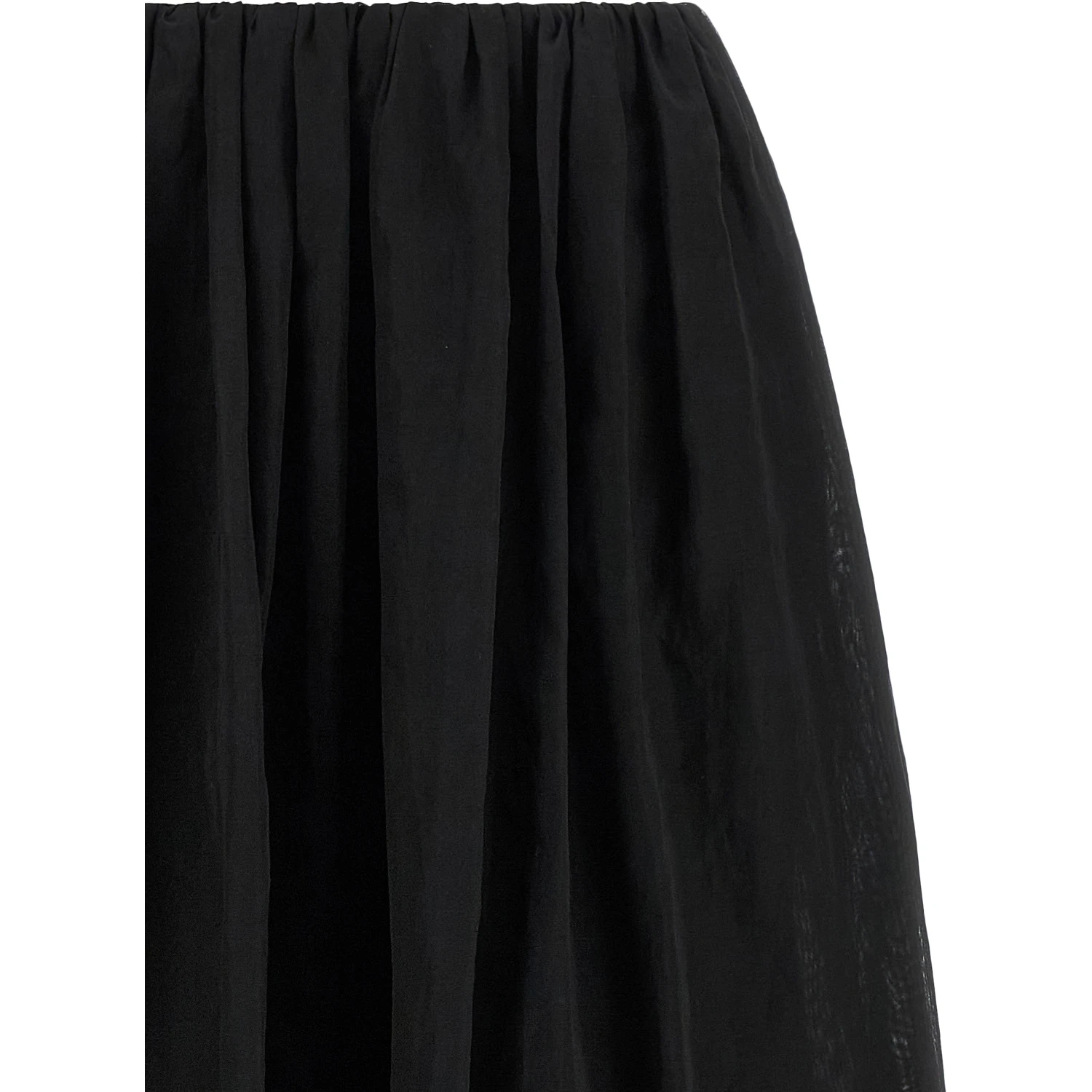 Black Cotton Mini Skirt