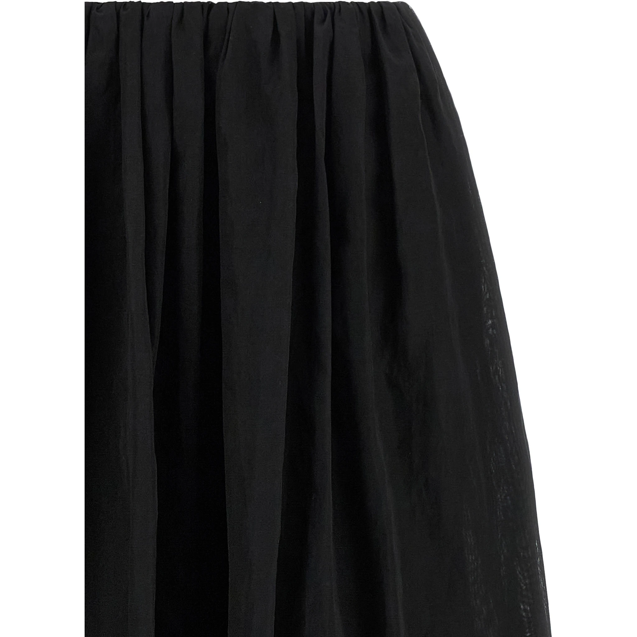 Black Cotton Mini Skirt