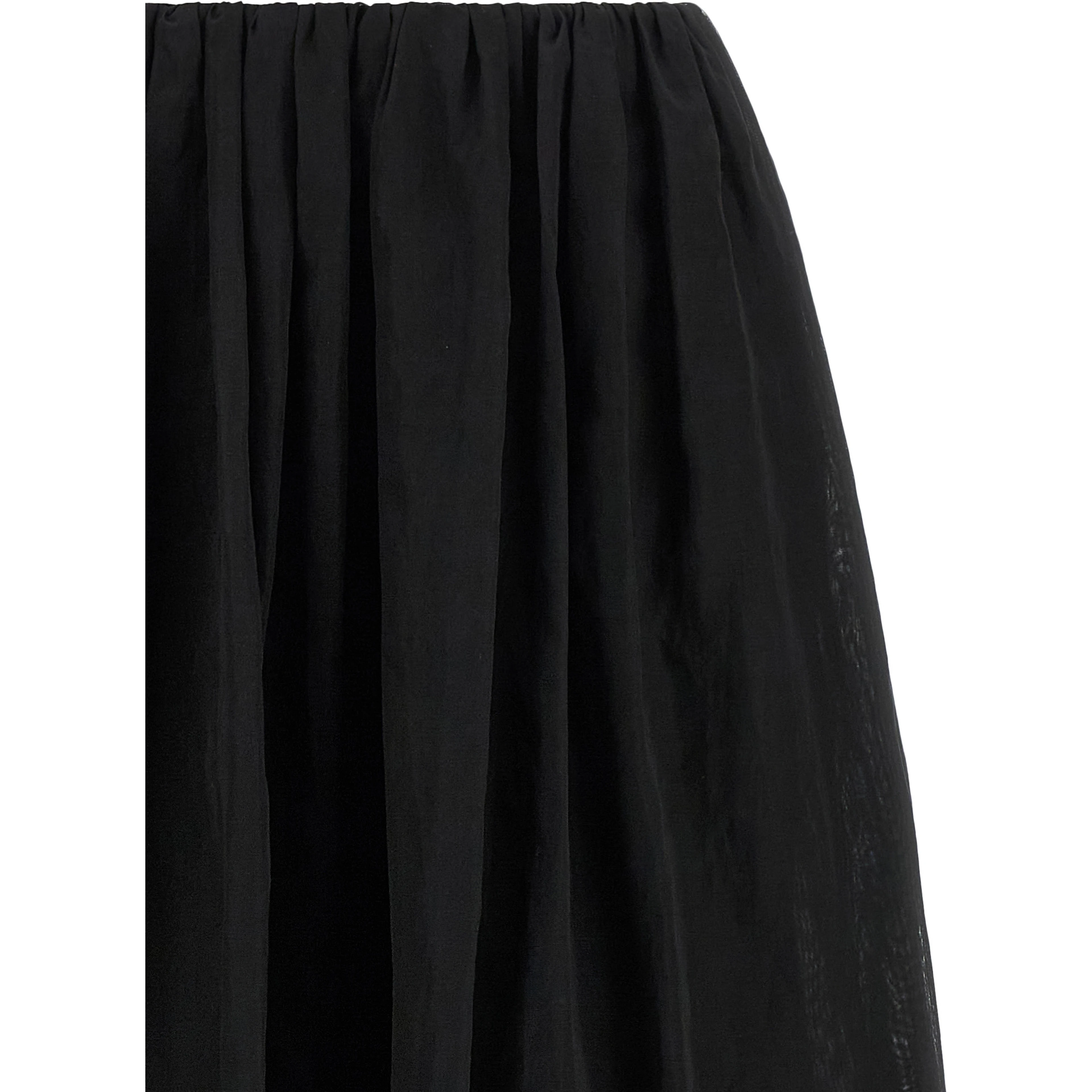Black Cotton Mini Skirt