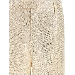 Gold Linen Casual Pants