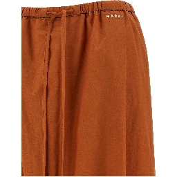 Orange Cotton Casual Pants