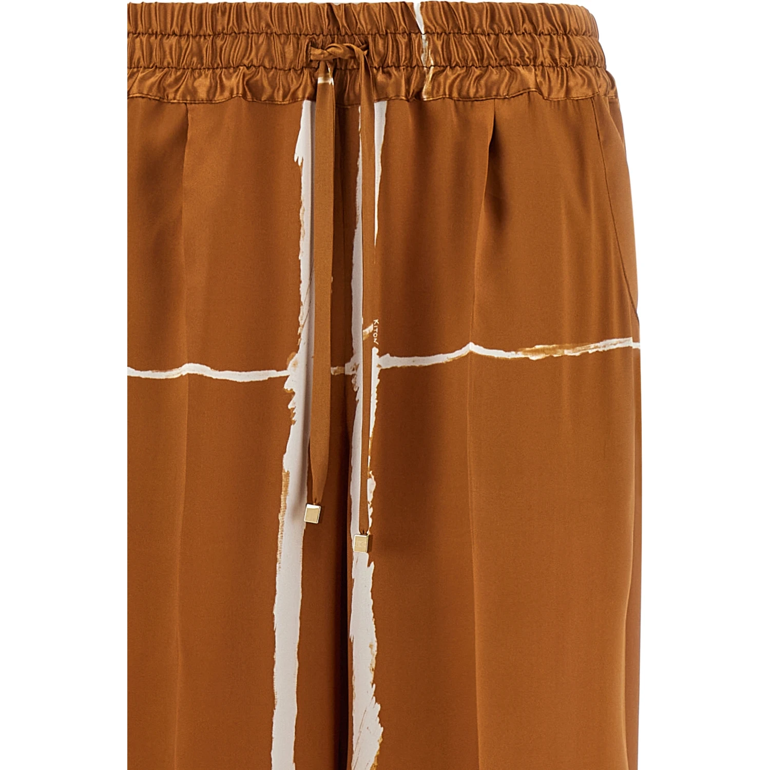 Brown Silk Casual Pants