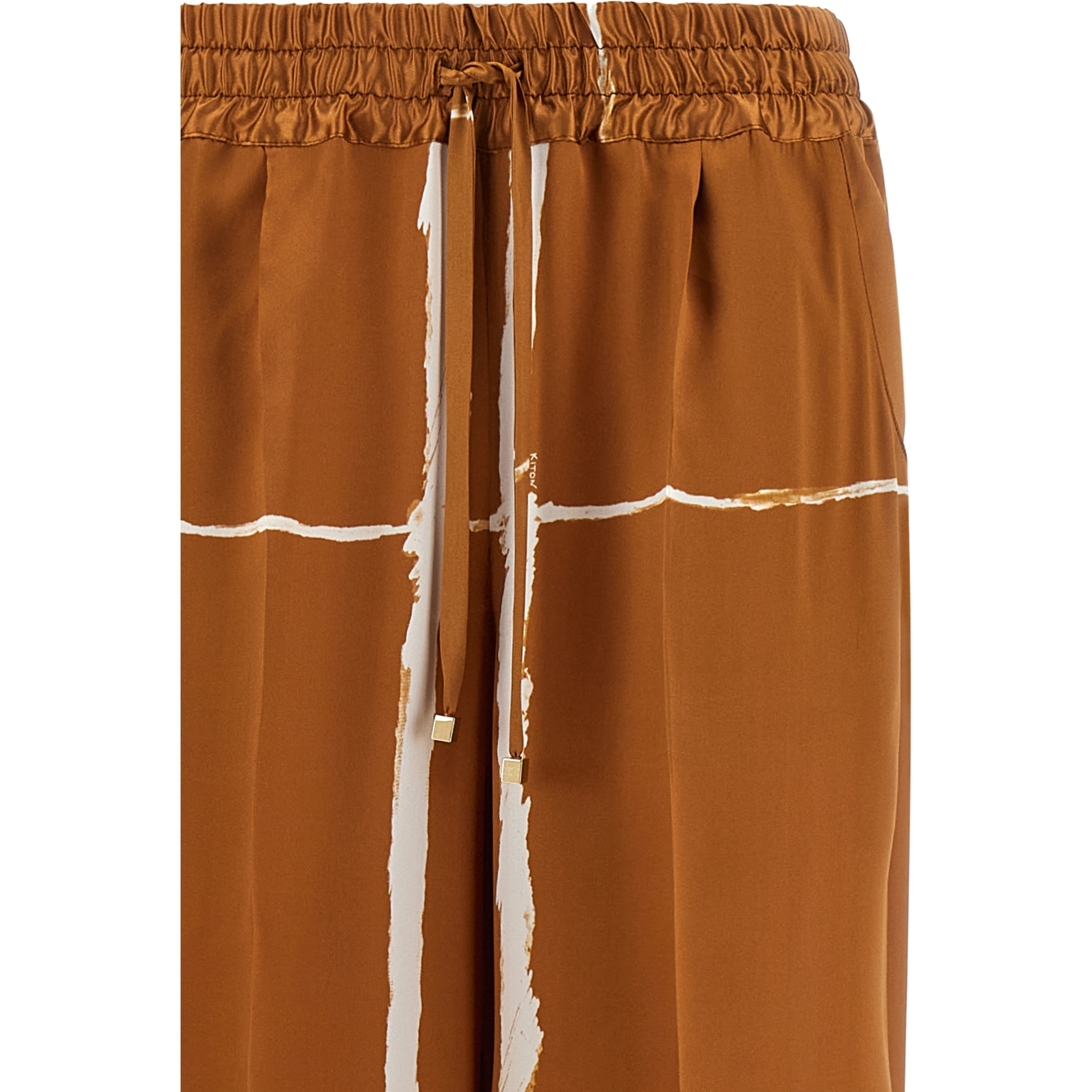 Brown Silk Casual Pants