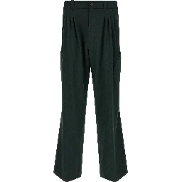 Bicolor Virgin Wool Casual Pants