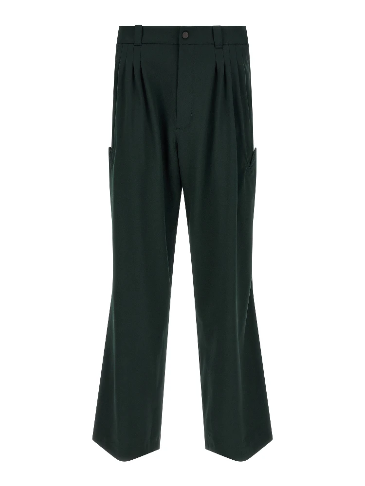 Bicolor Virgin Wool Casual Pants