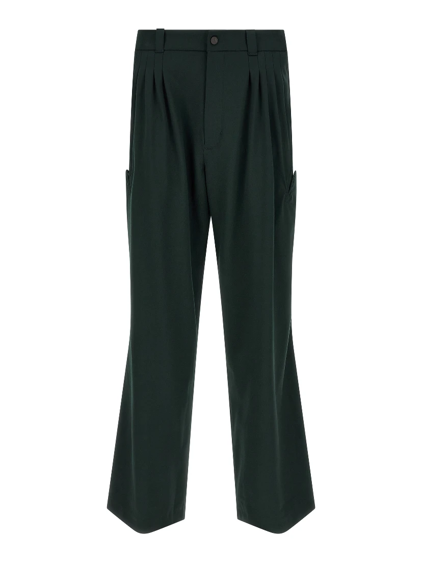 Bicolor Virgin Wool Casual Pants