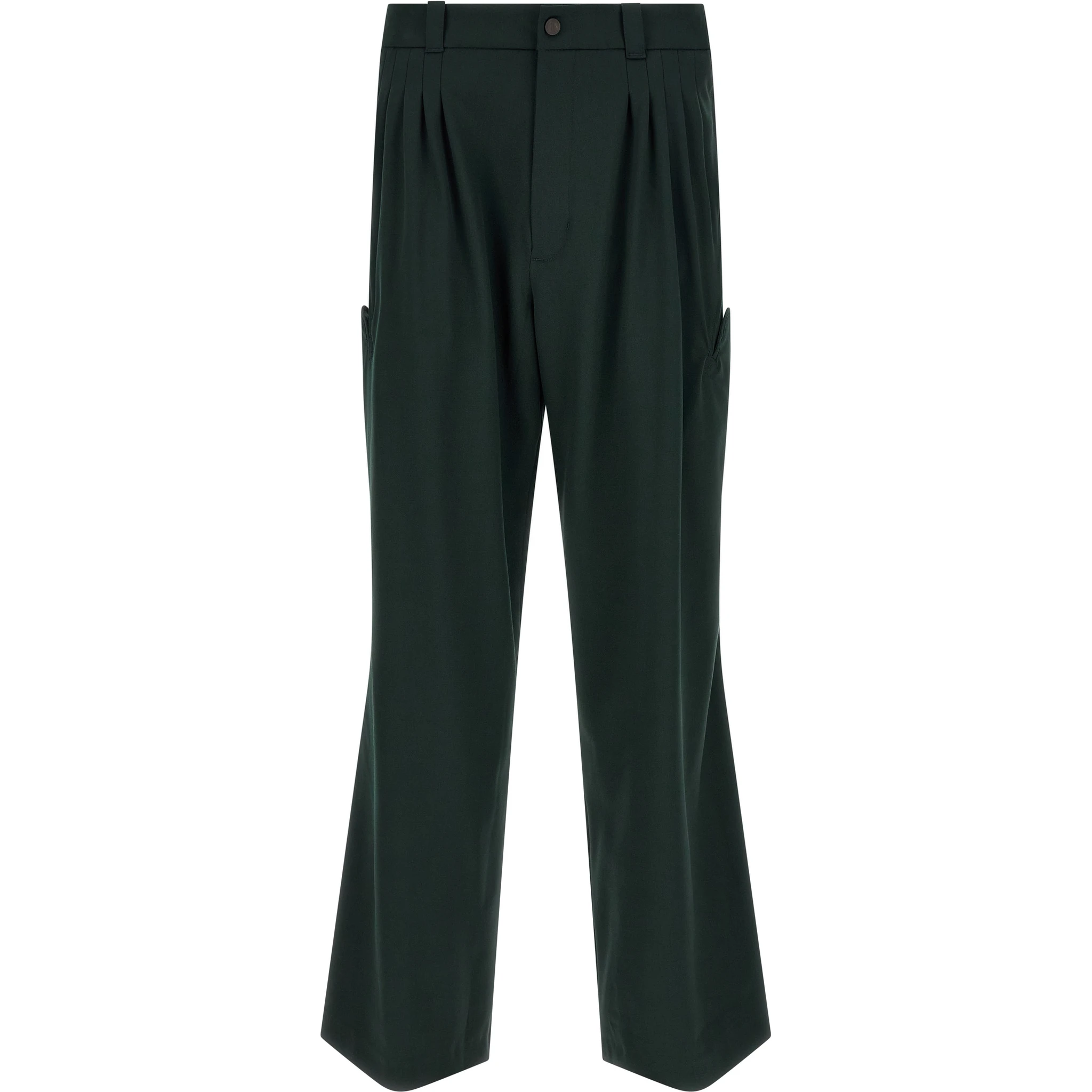 Bicolor Virgin Wool Casual Pants
