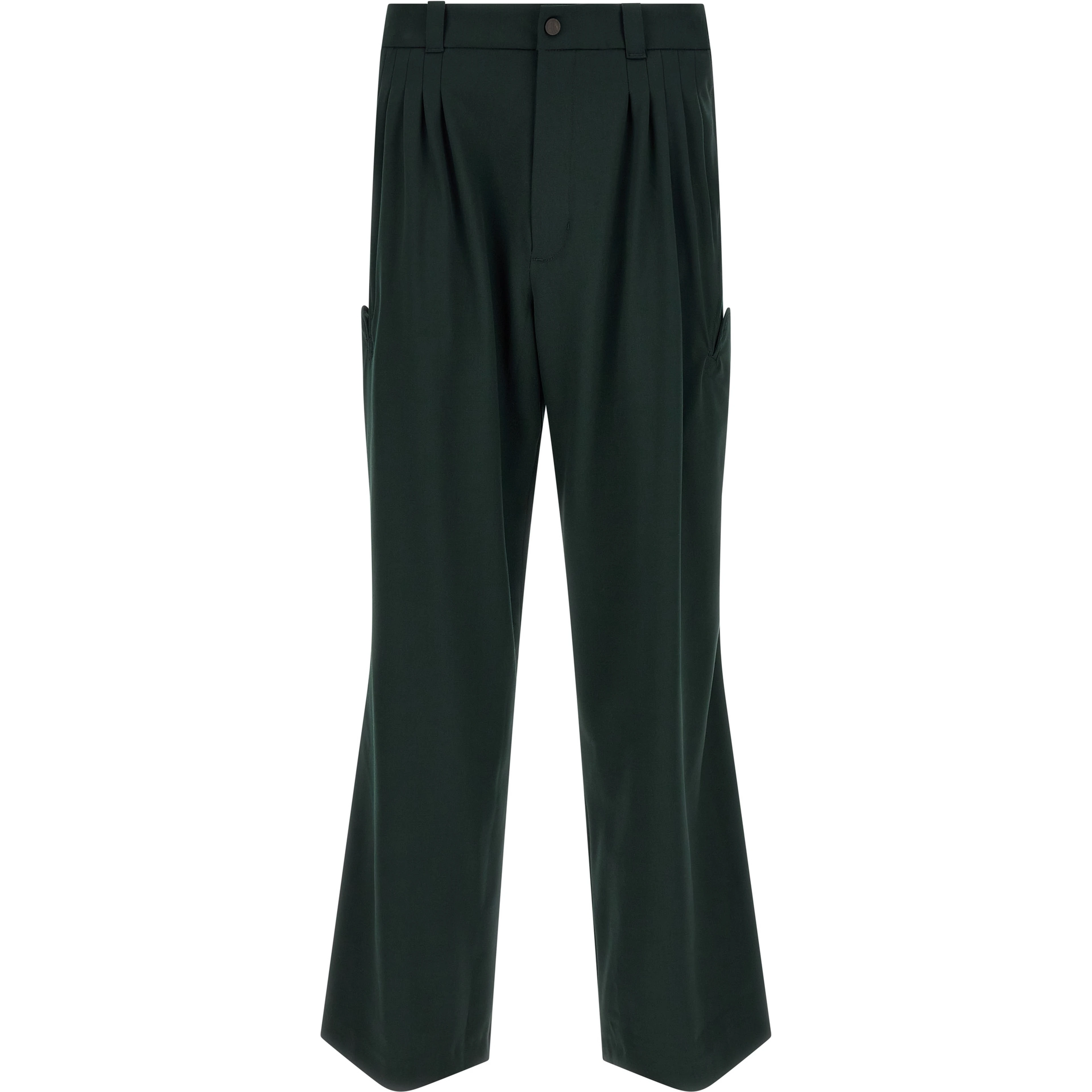 Bicolor Virgin Wool Casual Pants