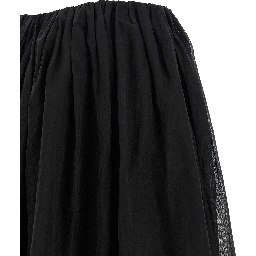 Black Cotton Mini Skirt
