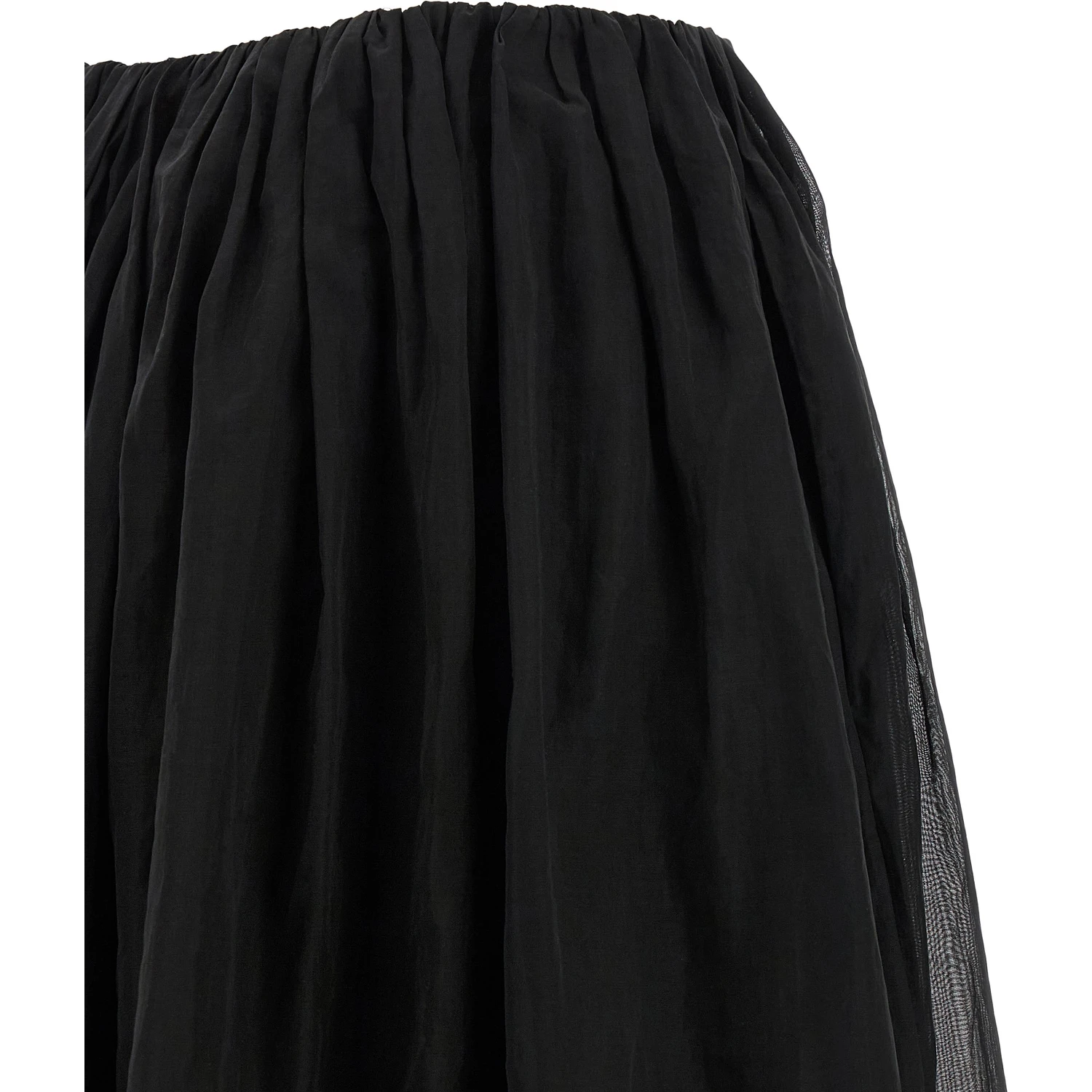 Black Cotton Mini Skirt