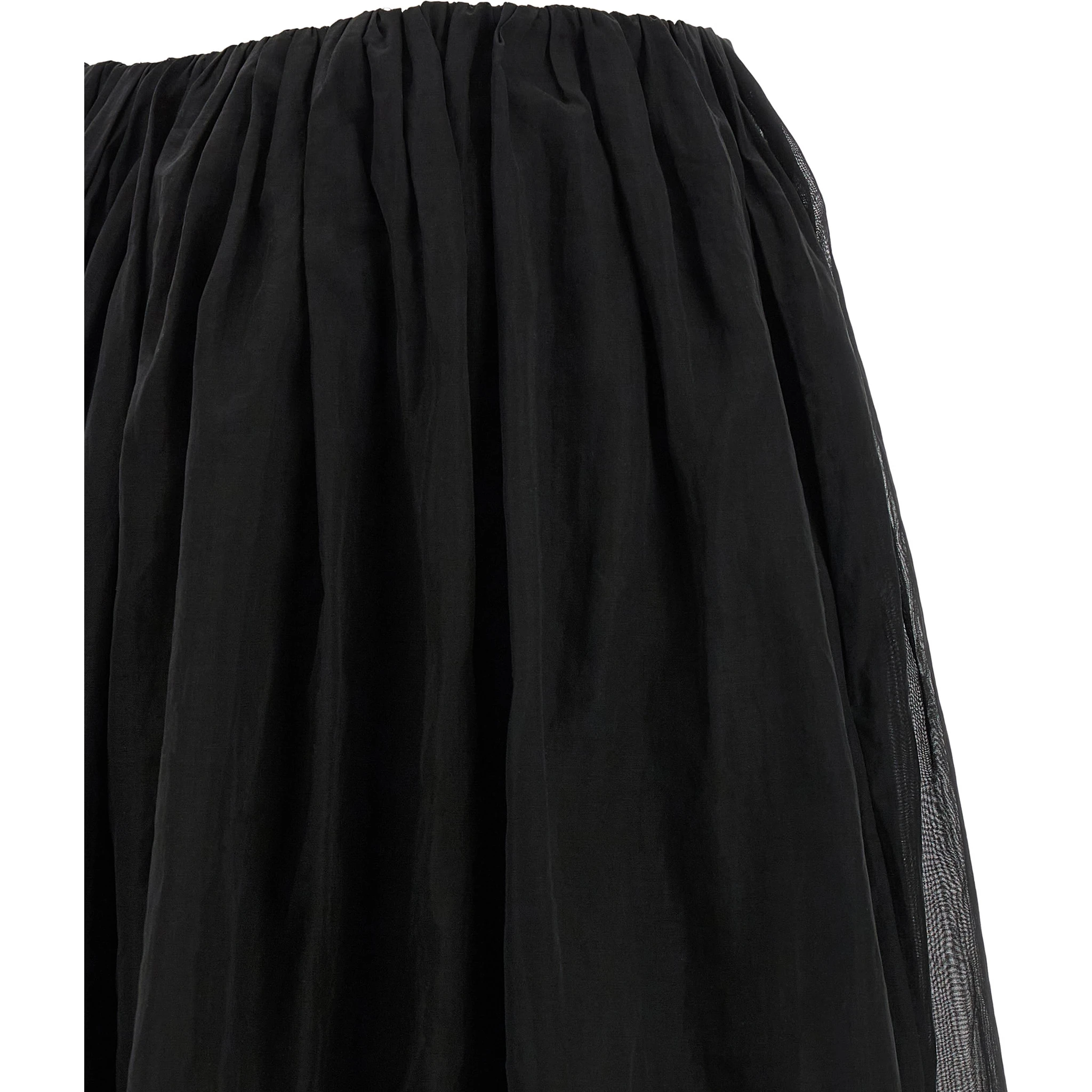 Black Cotton Mini Skirt