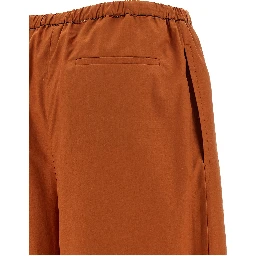 Orange Cotton Casual Pants
