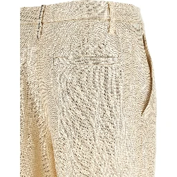 Gold Linen Casual Pants