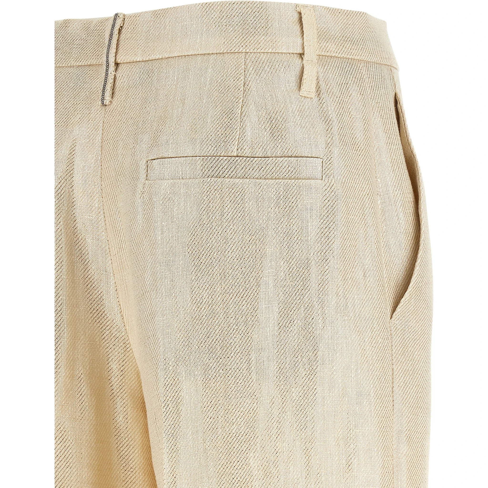 Gold Linen Casual Pants