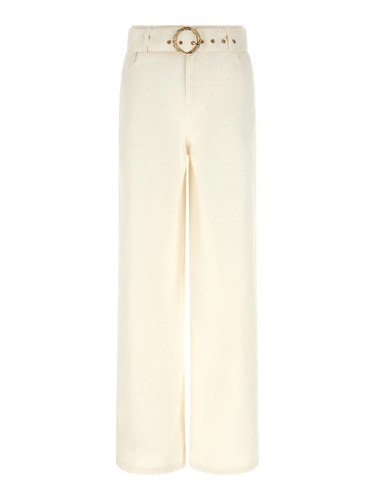 White Cotton Flared Jeans