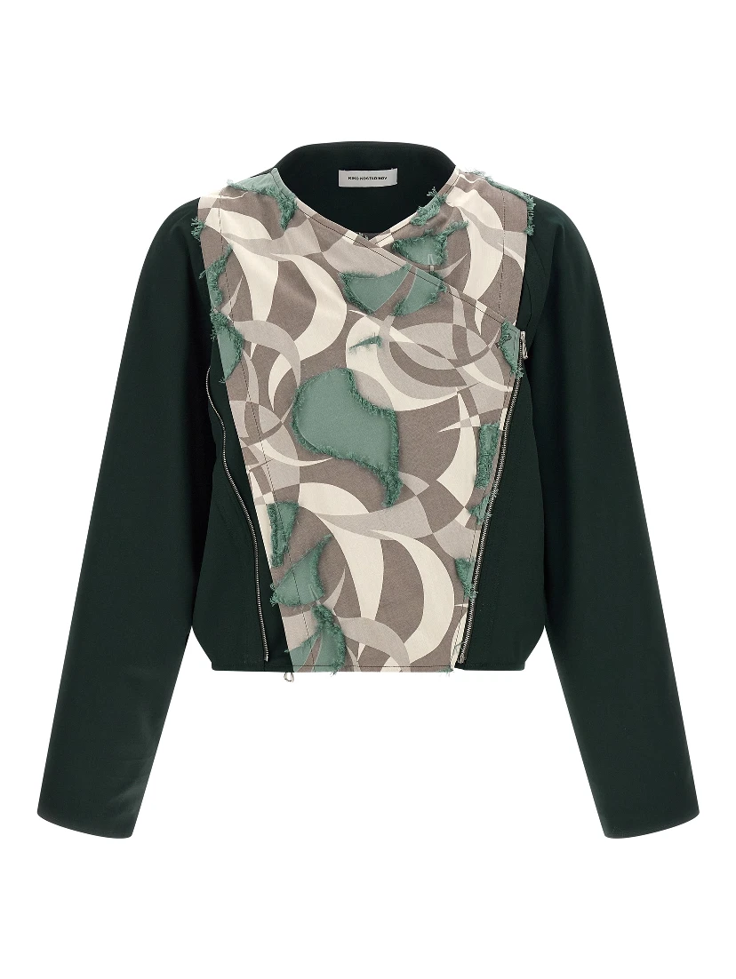 Multicolor Virgin Wool Shell Jacket