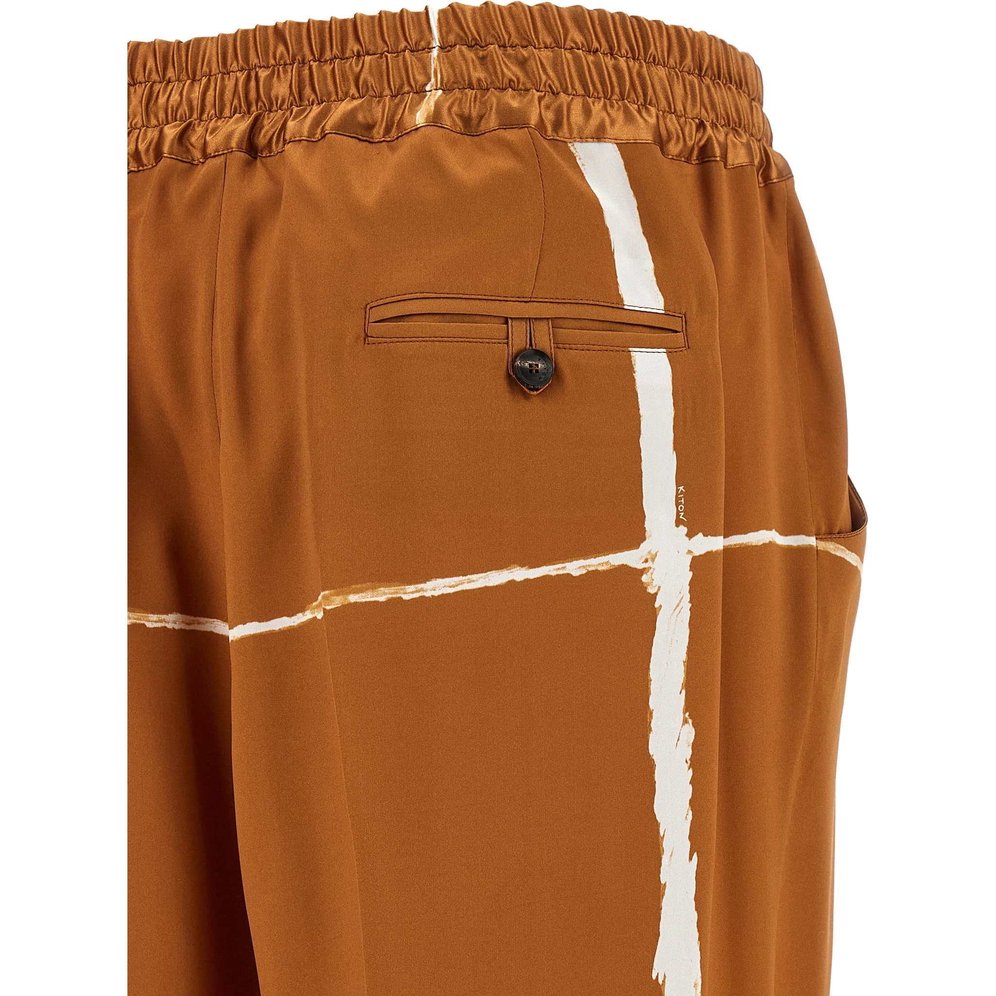 Brown Silk Casual Pants