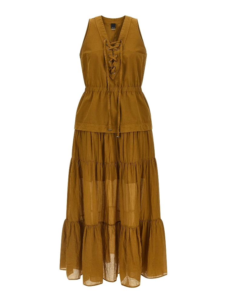Brown Cotton Long Dress